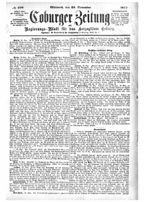 Coburger Zeitung Mittwoch 28. November 1877