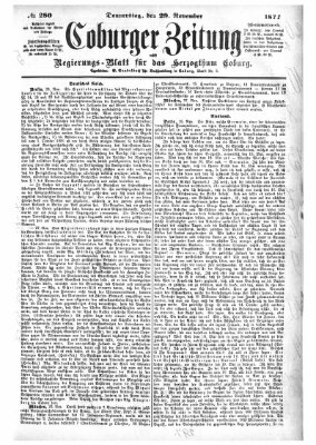 Coburger Zeitung Donnerstag 29. November 1877