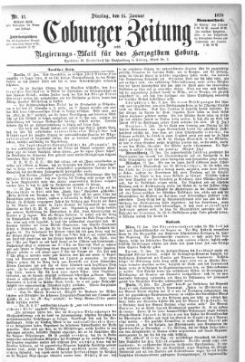 Coburger Zeitung Dienstag 15. Januar 1878