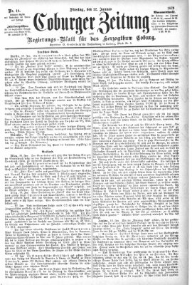Coburger Zeitung Dienstag 22. Januar 1878