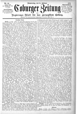 Coburger Zeitung Donnerstag 21. Februar 1878