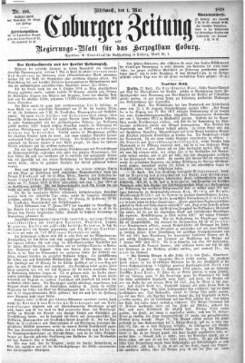 Coburger Zeitung Mittwoch 1. Mai 1878