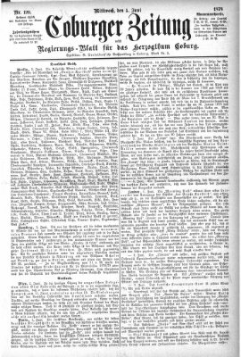 Coburger Zeitung Mittwoch 5. Juni 1878