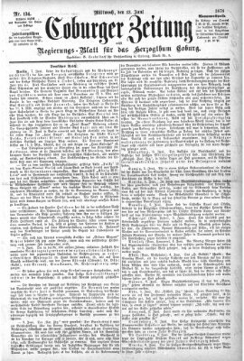 Coburger Zeitung Mittwoch 12. Juni 1878