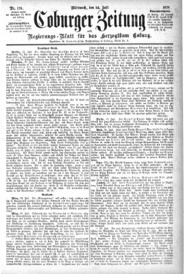 Coburger Zeitung Mittwoch 24. Juli 1878