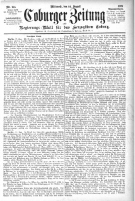 Coburger Zeitung Mittwoch 14. August 1878