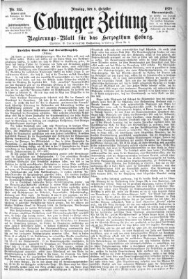 Coburger Zeitung Dienstag 8. Oktober 1878