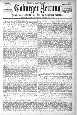 Coburger Zeitung Mittwoch 20. November 1878