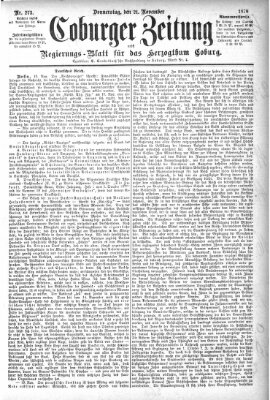 Coburger Zeitung Donnerstag 21. November 1878