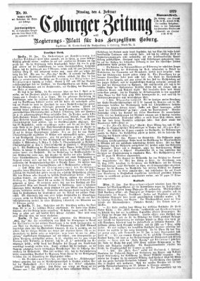 Coburger Zeitung Dienstag 4. Februar 1879