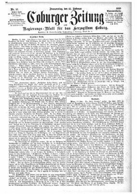 Coburger Zeitung Donnerstag 13. Februar 1879