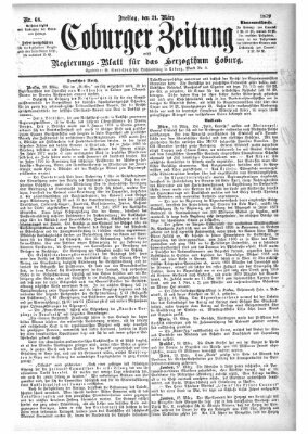Coburger Zeitung Freitag 21. März 1879