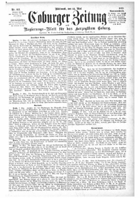 Coburger Zeitung Mittwoch 14. Mai 1879