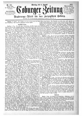 Coburger Zeitung Montag 11. August 1879