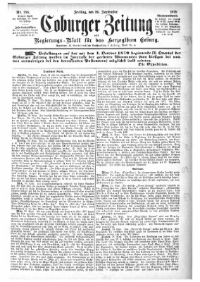 Coburger Zeitung Freitag 26. September 1879