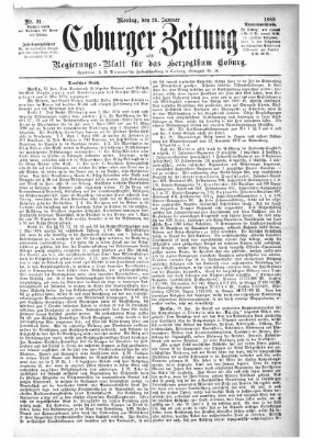 Coburger Zeitung Montag 26. Januar 1880
