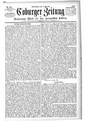 Coburger Zeitung Samstag 9. Oktober 1880