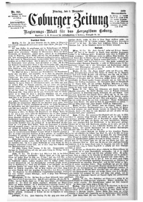 Coburger Zeitung Dienstag 2. November 1880