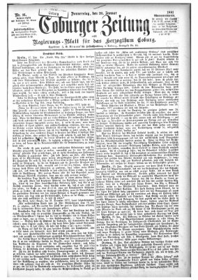 Coburger Zeitung Donnerstag 20. Januar 1881