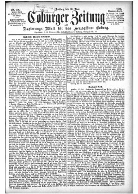 Coburger Zeitung Freitag 20. Mai 1881