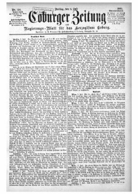 Coburger Zeitung Freitag 8. Juli 1881
