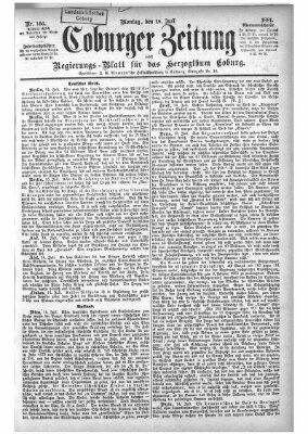 Coburger Zeitung Montag 18. Juli 1881