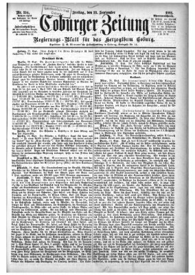 Coburger Zeitung Freitag 23. September 1881