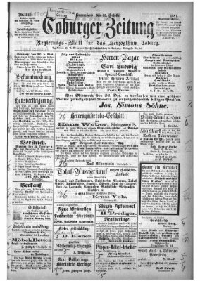 Coburger Zeitung Samstag 22. Oktober 1881