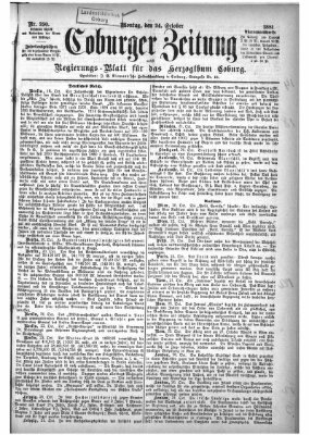 Coburger Zeitung Montag 24. Oktober 1881