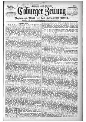 Coburger Zeitung Dienstag 29. November 1881