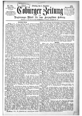 Coburger Zeitung Dienstag 6. Dezember 1881