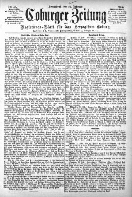 Coburger Zeitung Samstag 25. Februar 1882