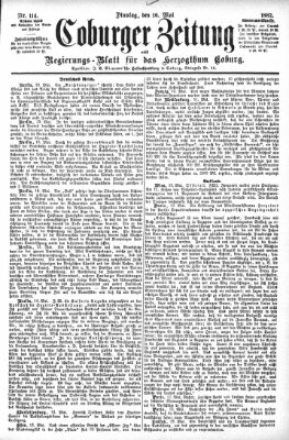 Coburger Zeitung Dienstag 16. Mai 1882
