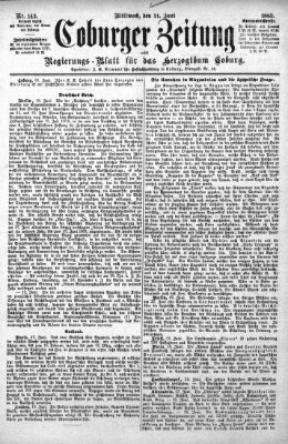 Coburger Zeitung Mittwoch 21. Juni 1882