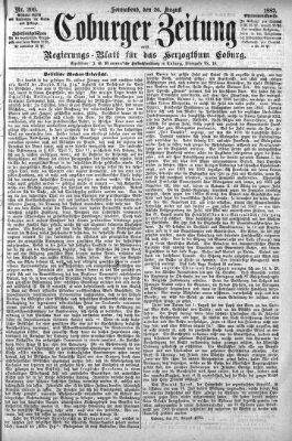 Coburger Zeitung Samstag 26. August 1882