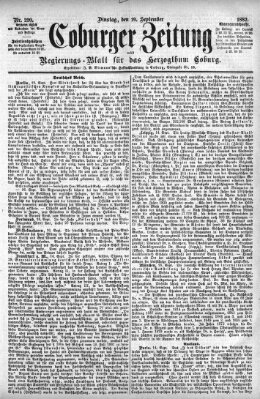 Coburger Zeitung Dienstag 19. September 1882