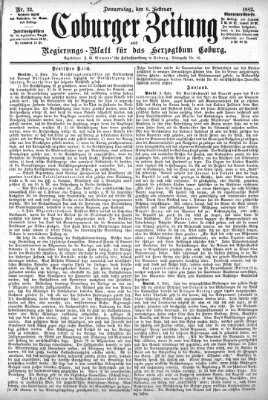 Coburger Zeitung Donnerstag 8. Februar 1883