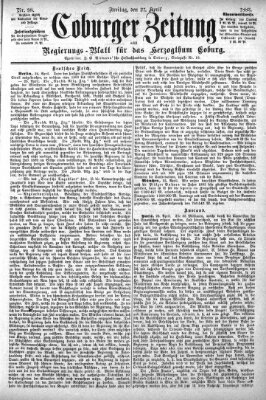 Coburger Zeitung Freitag 27. April 1883