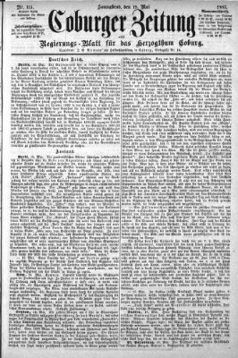 Coburger Zeitung Samstag 19. Mai 1883