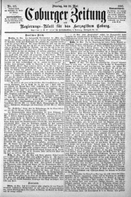 Coburger Zeitung Dienstag 22. Mai 1883