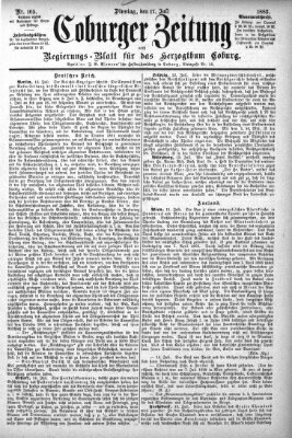 Coburger Zeitung Dienstag 17. Juli 1883