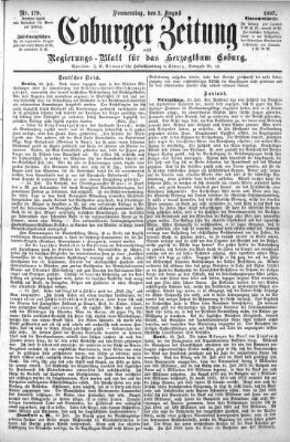 Coburger Zeitung Donnerstag 2. August 1883