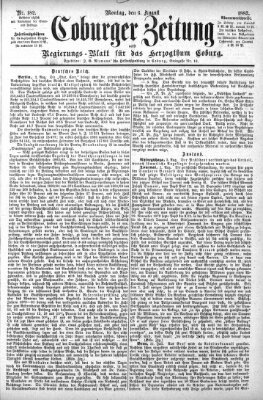 Coburger Zeitung Montag 6. August 1883