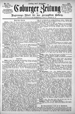 Coburger Zeitung Freitag 7. September 1883