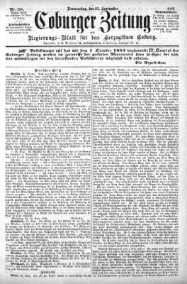 Coburger Zeitung Donnerstag 27. September 1883