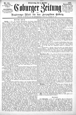 Coburger Zeitung Donnerstag 4. Oktober 1883