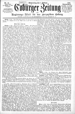 Coburger Zeitung Donnerstag 7. Februar 1884