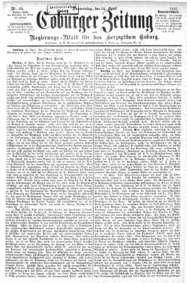Coburger Zeitung Donnerstag 24. April 1884