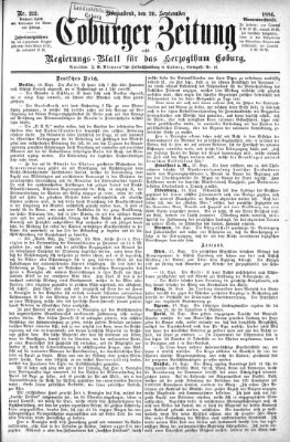 Coburger Zeitung Samstag 20. September 1884