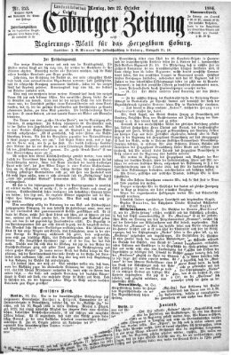Coburger Zeitung Montag 27. Oktober 1884